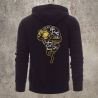 Sweat Shirt Noir Biker Casque Blanc et jaune