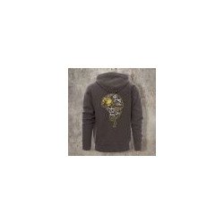 Veste Zippée Grise Casque Blanc et jaune