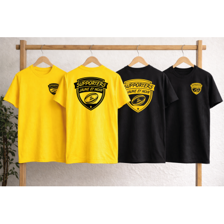 Tee-shirt  Noir supporters J&N Coeur et Dos