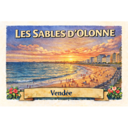 Les Sables-d’Olonne – Grande Plage (Coucher de soleil) – Lot 50 cartes postales – ADV