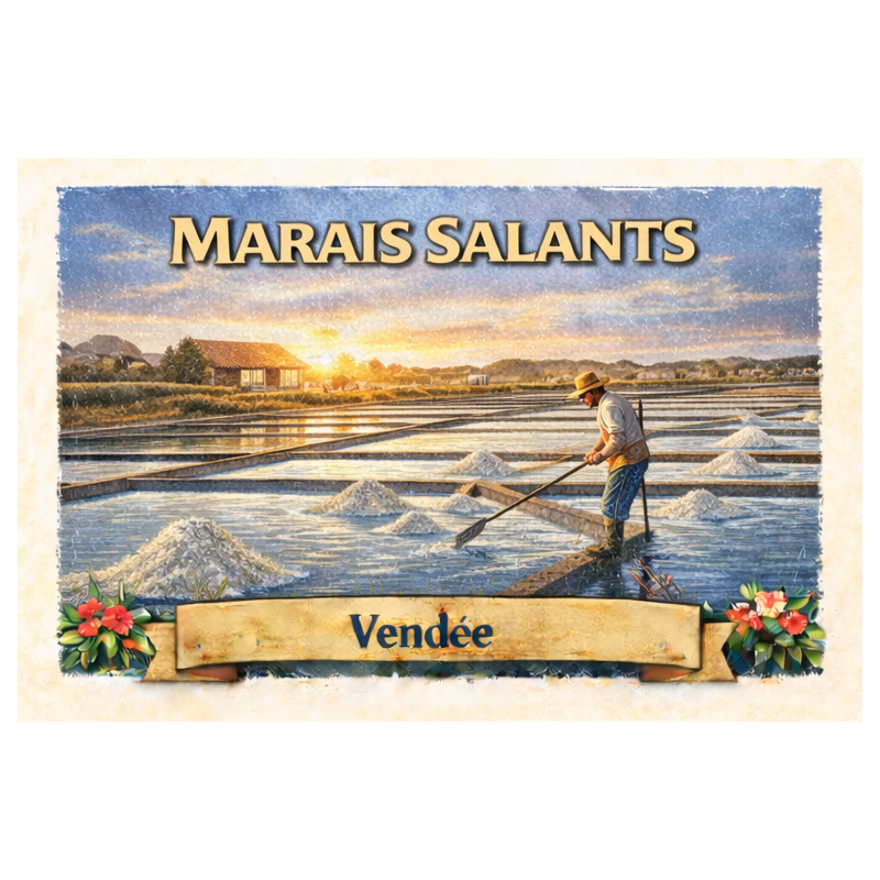 Marais salants (Récolte du sel) – Lot 50 cartes postales – ADV