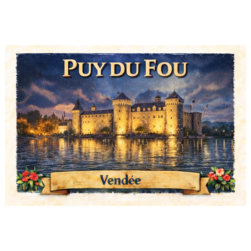 Puy du Fou (Château illuminé) – Lot 50 cartes postales – ADV