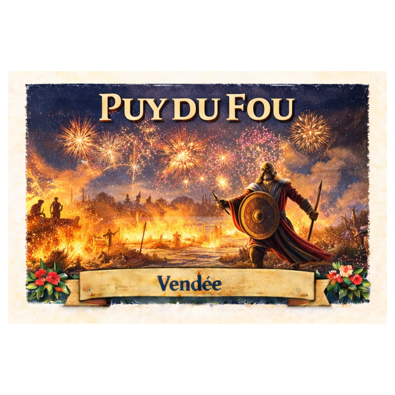 Puy du Fou (Spectacle de feu) – Lot 50 cartes postales – ADV