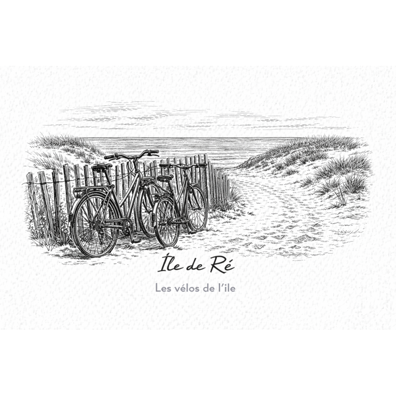 Île de Ré (Les vélos de l’île) – Lot 50 cartes postales – GRAV