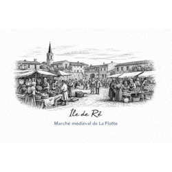 Île de Ré (Marché médiéval de La Flotte) – Lot 50 cartes postales – GRAV