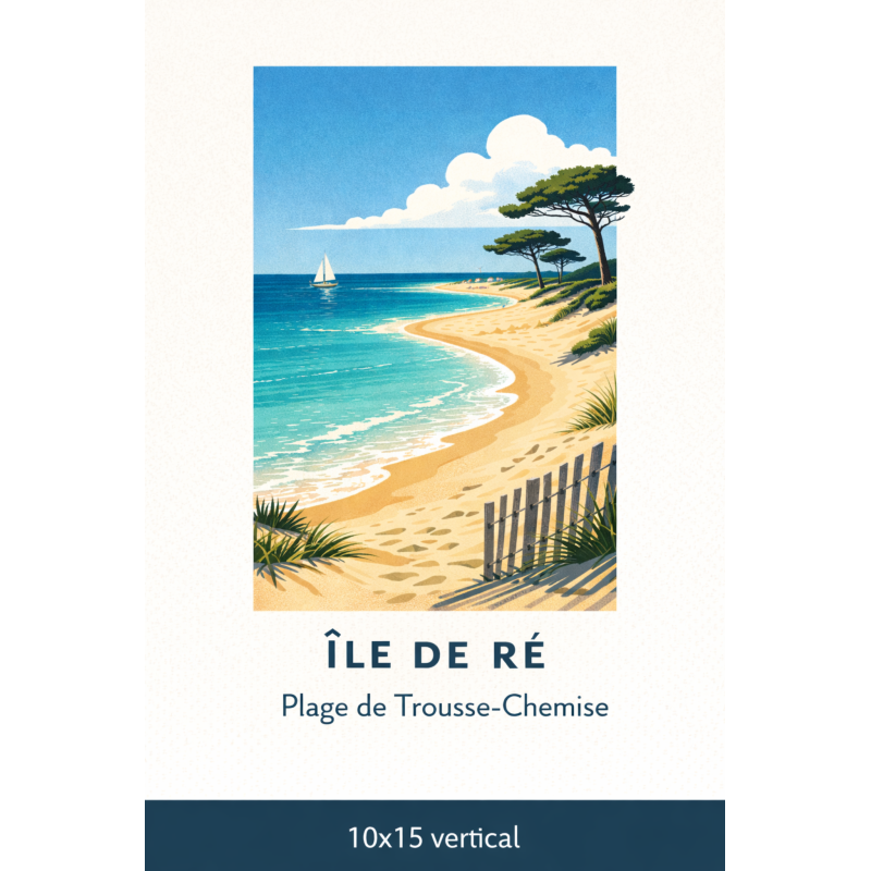 Île de Ré – Carte de l’Île de Ré – Lot 50 cartes postales – ADV