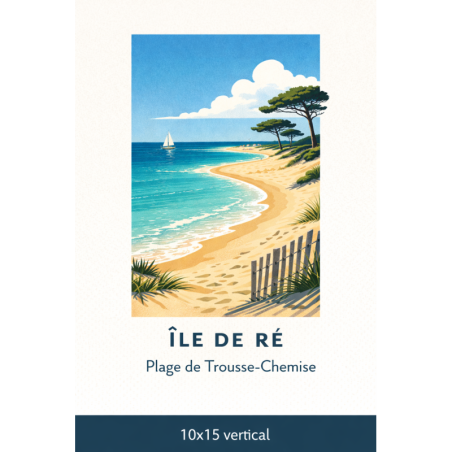 Île de Ré – Carte de l’Île de Ré – Lot 50 cartes postales – ADV