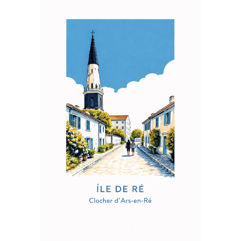 Île de Ré – Clocher d’Ars-en-Ré – Lot 50 cartes postales – ADV
