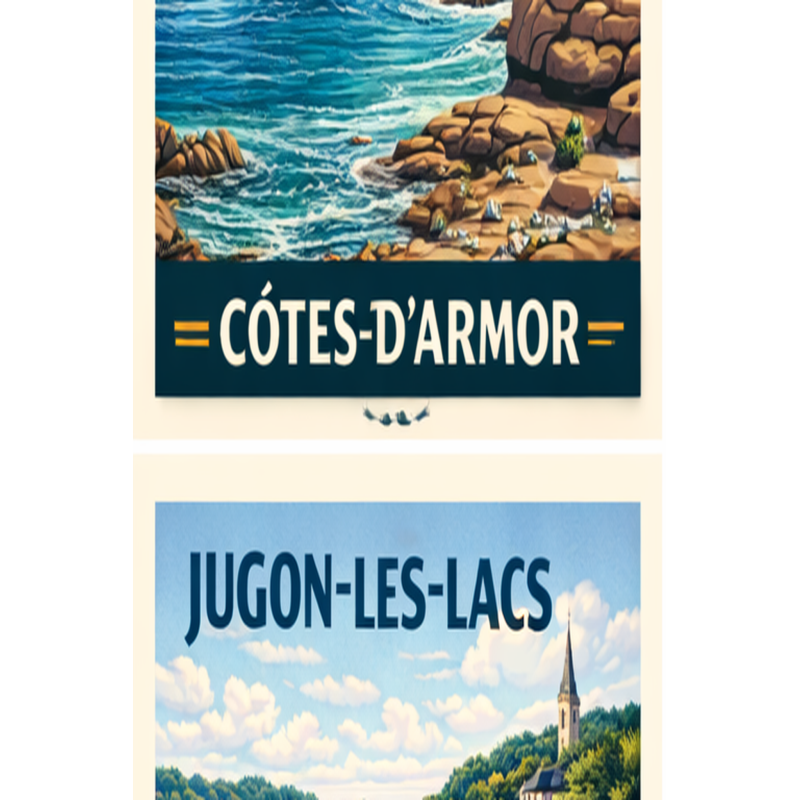 Côtes-d’Armor – Jugon les Lacs – Lot 50 cartes postales – ADV