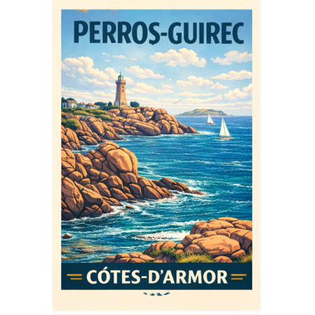 Côtes-d’Armor – Perros Guirec – Lot 50 cartes postales – ADV