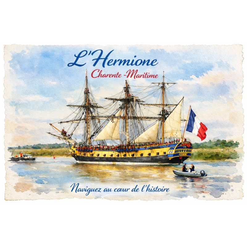 Charente-Maritime – L’Hermione – Lot 50 cartes postales – AQUA