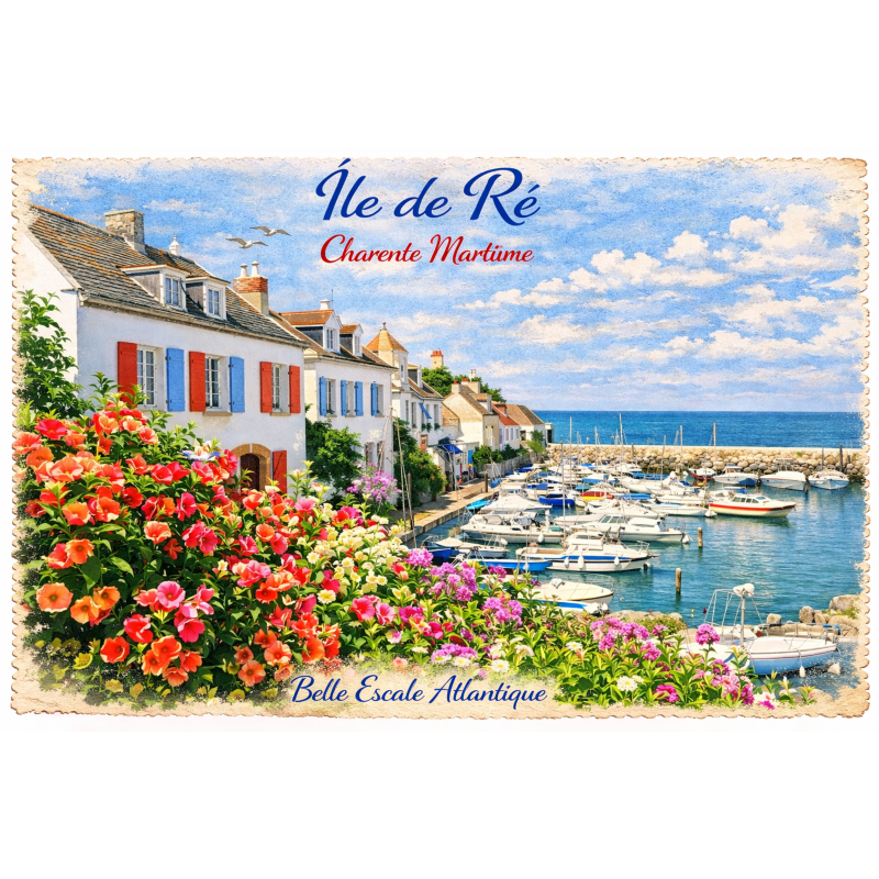 Charente-Maritime – Île de Ré (Port) – Lot 50 cartes postales – AQUA