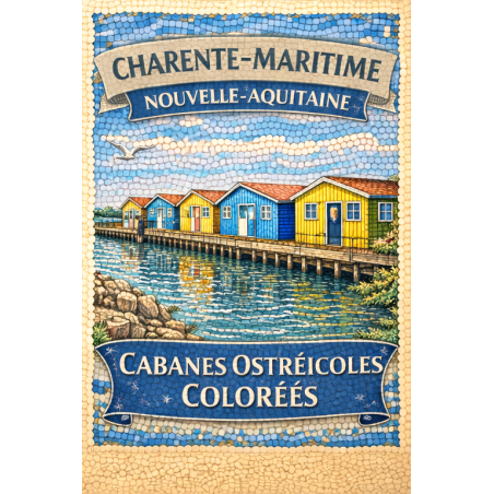 Charente-Maritime – Cabanes Ostreicoles Colorees – Lot 50 cartes postales – MZK