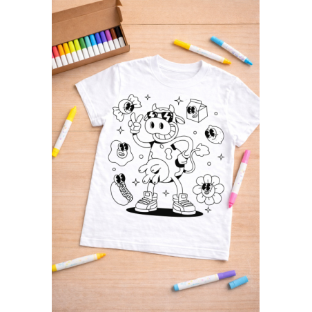 Tshirt à colorier Vache