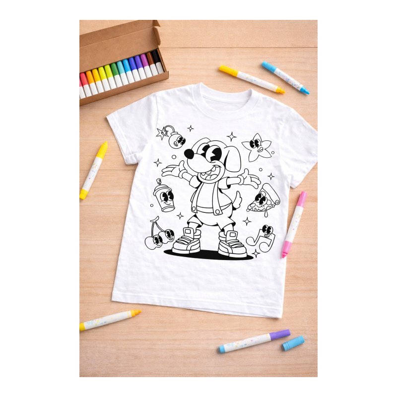 Tshirt à colorier Chien