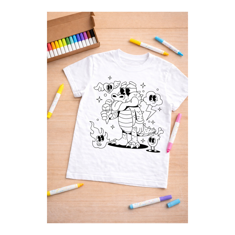 Tshirt à colorier Crocodile