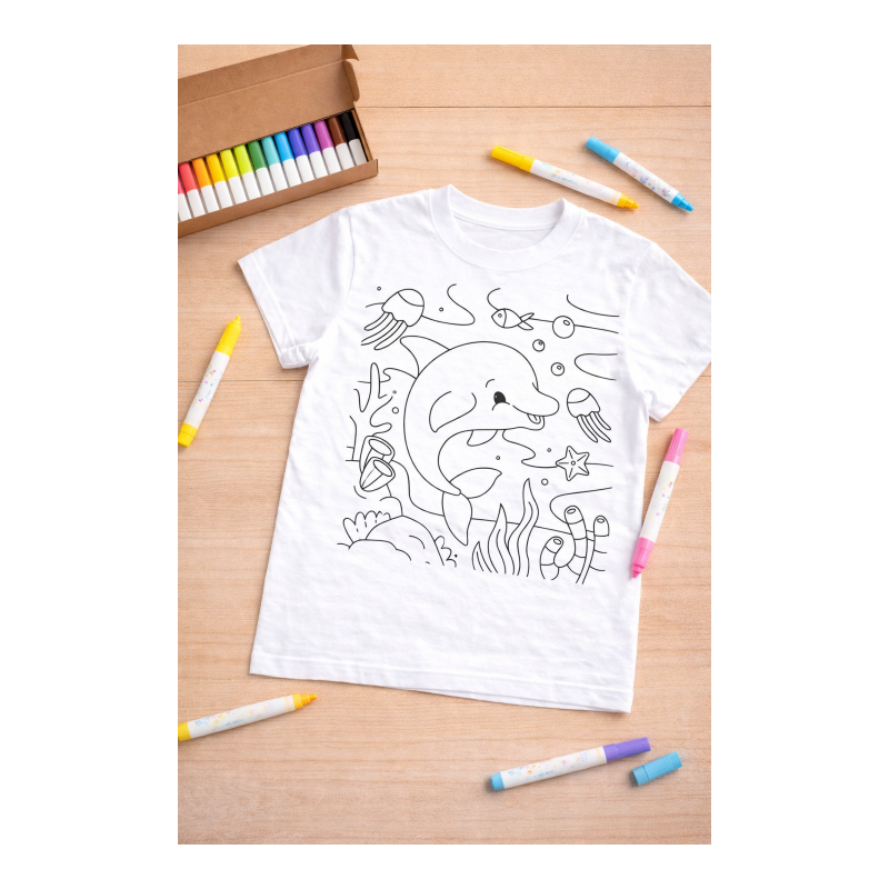 Tshirt à colorier Dauphin