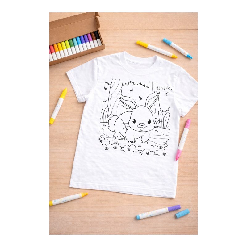 Tshirt à colorier Lapin