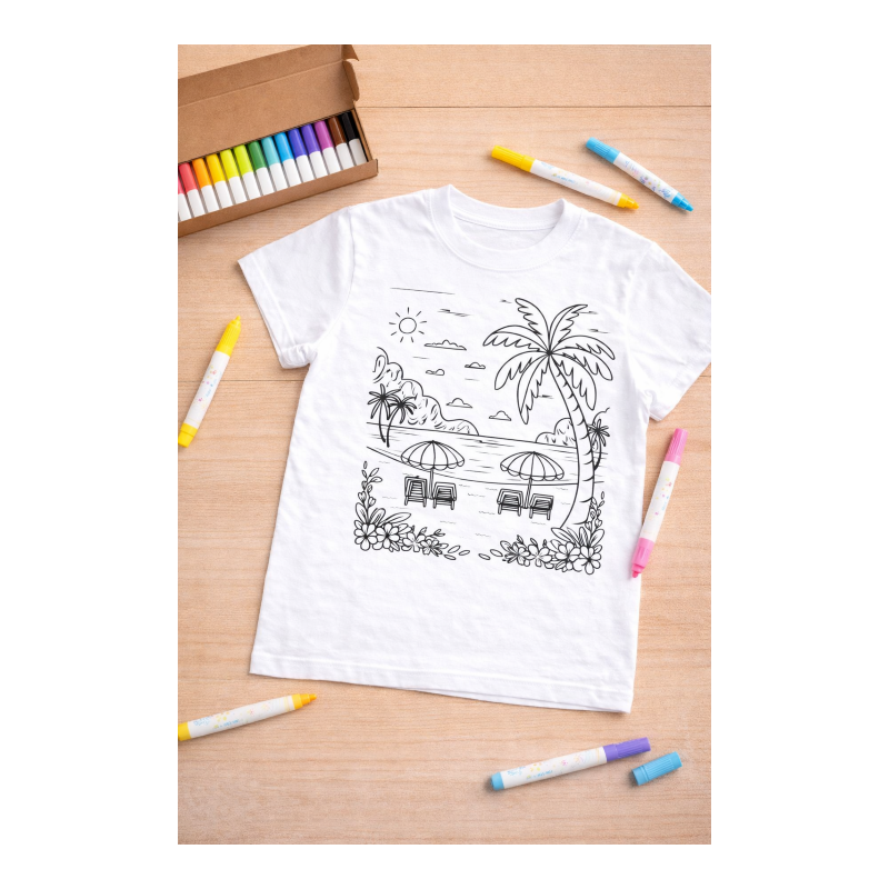 Tshirt à colorier Plage