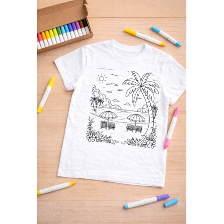 Tshirt à colorier Plage