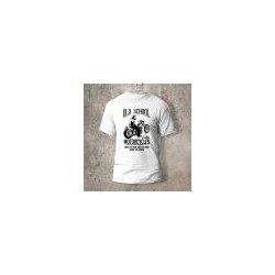 Tshirt Blanc Devant Biker Old School Bike