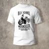Tshirt Blanc Devant Biker Old School Bike