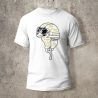 Tshirt Blanc Biker Devant Casque Blanc et jaune