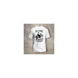 Tshirt Blanc Dos Biker Old School Bike