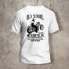 Tshirt Blanc Dos Biker Old School Bike