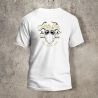 Tshirt Blanc Dos Biker Casque 2 Blanc et jaune
