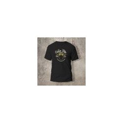 Tshirt Noir Devant Biker Casque 2 Blanc et jaune