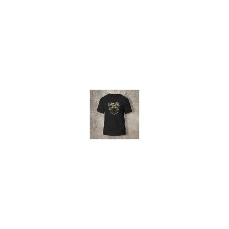 Tshirt Noir Devant Biker Casque 2 Blanc et jaune