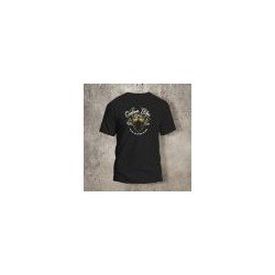 Tshirt Noir Dos Biker Casque 2 Blanc et jaune
